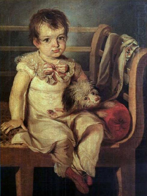 Boy with a dog, Antonio Jacobsen